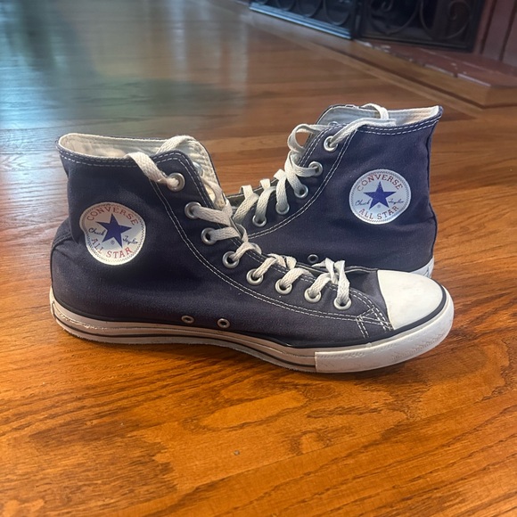 Converse Navy and White High Tops - Picture 1 of 3